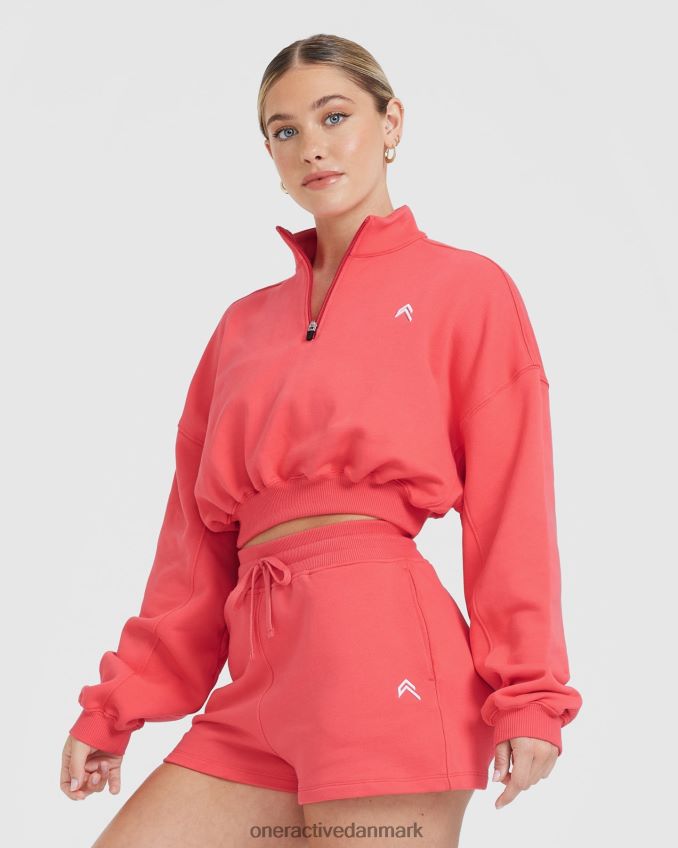 sød rød tøj X26NZ0575 Oner Active letvægts sweatshirt med 1/4 lynlås hele dagen