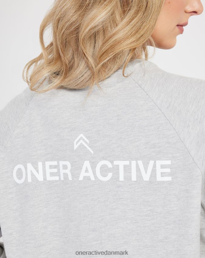 sølvmergel tøj X26NZ0560 Oner Active grafisk oversized langærmet t-shirt