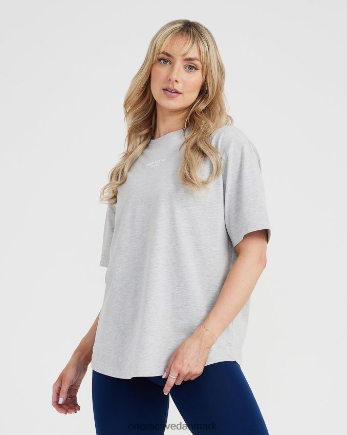 sølvmergel tøj X26NZ0565 Oner Active grafisk oversized kortærmet t-shirt