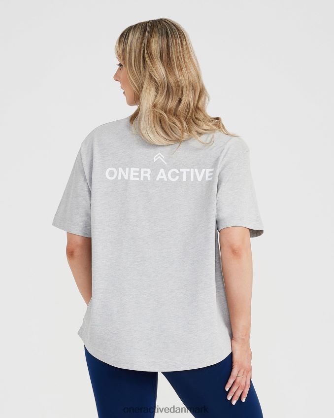 sølvmergel tøj X26NZ0565 Oner Active grafisk oversized kortærmet t-shirt