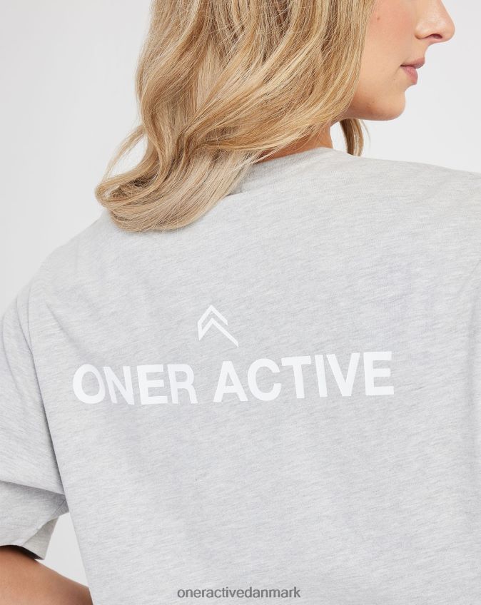sølvmergel tøj X26NZ0565 Oner Active grafisk oversized kortærmet t-shirt