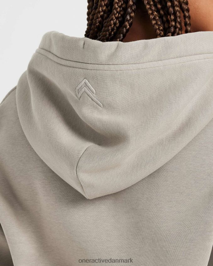varmt sand tøj X26NZ0634 Oner Active klassisk lounge-hættetrøje med cropped lynlås