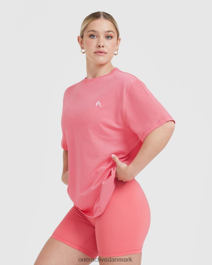 vasket forstærker pink tøj X26NZ0497 Oner Active klassisk letvægts t-shirt i overstørrelse