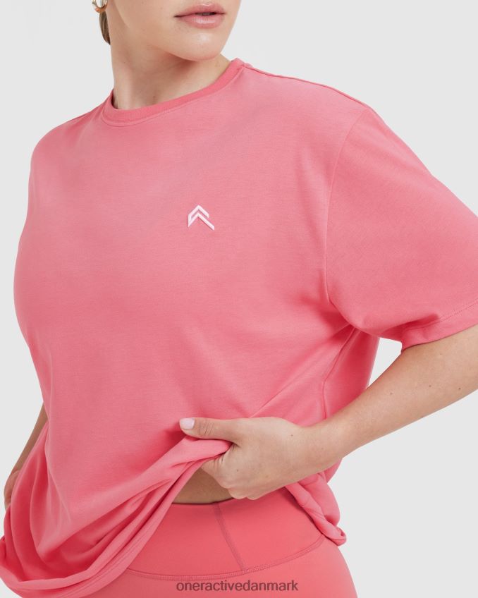 vasket forstærker pink tøj X26NZ0497 Oner Active klassisk letvægts t-shirt i overstørrelse