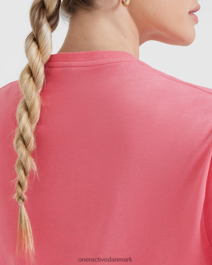 vasket forstærker pink tøj X26NZ0497 Oner Active klassisk letvægts t-shirt i overstørrelse