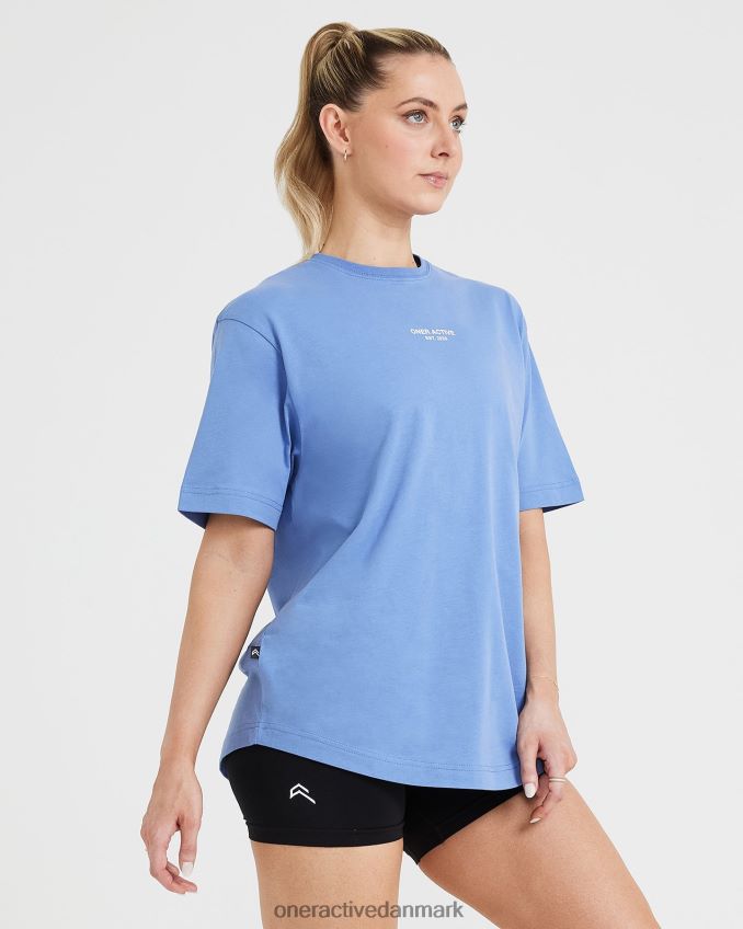 vasket lys denim tøj X26NZ0550 Oner Active grafisk oversized kortærmet t-shirt