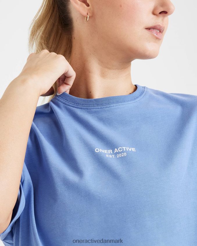 vasket lys denim tøj X26NZ0550 Oner Active grafisk oversized kortærmet t-shirt