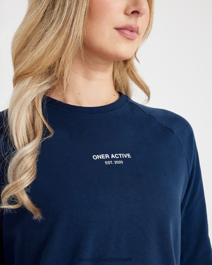 vasket midnat tøj X26NZ0557 Oner Active grafisk oversized langærmet t-shirt