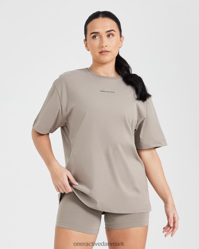 vasket minky tøj X26NZ0519 Oner Active klassisk spejlgrafisk oversized t-shirt