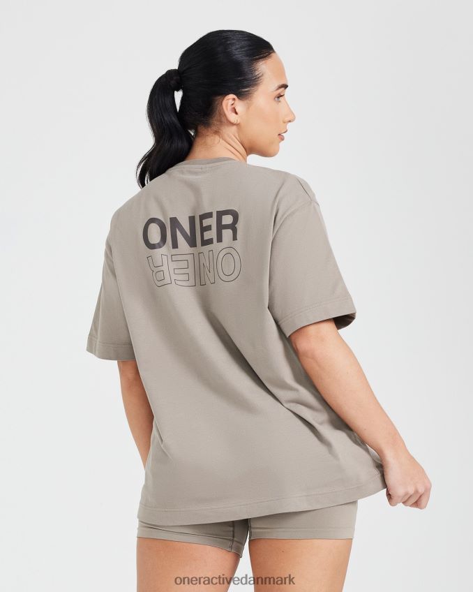vasket minky tøj X26NZ0519 Oner Active klassisk spejlgrafisk oversized t-shirt