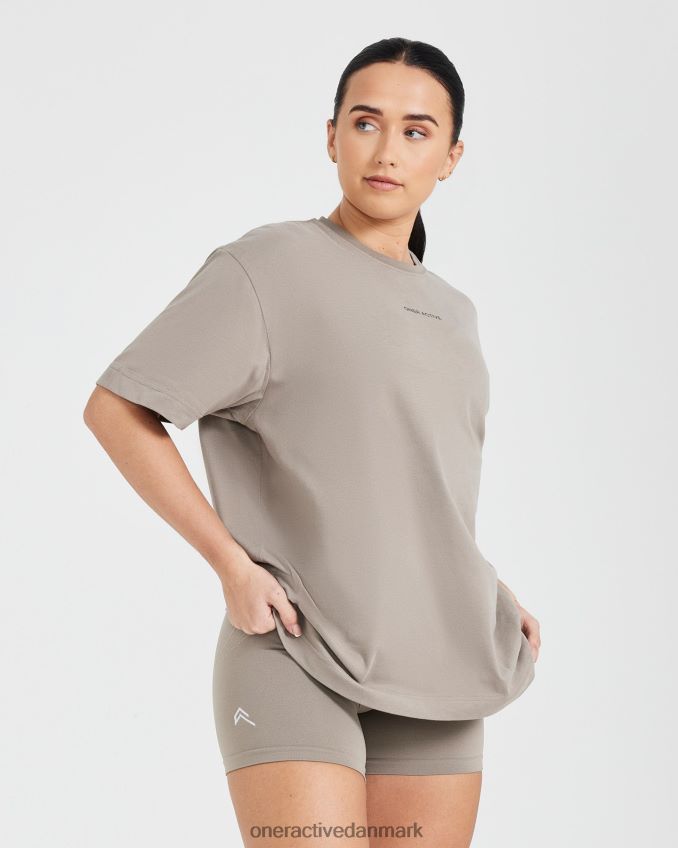 vasket minky tøj X26NZ0519 Oner Active klassisk spejlgrafisk oversized t-shirt