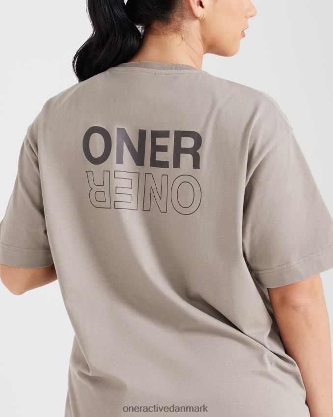 vasket minky tøj X26NZ0519 Oner Active klassisk spejlgrafisk oversized t-shirt