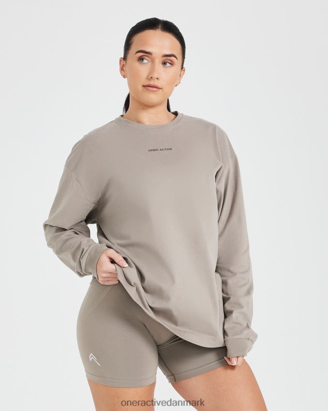 vasket minky tøj X26NZ0522 Oner Active klassisk spejlgrafik oversized langærmet top