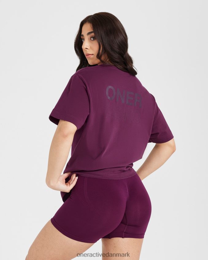 vasket moden fig tøj X26NZ0518 Oner Active klassisk spejlgrafisk oversized t-shirt