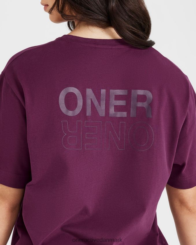 vasket moden fig tøj X26NZ0518 Oner Active klassisk spejlgrafisk oversized t-shirt