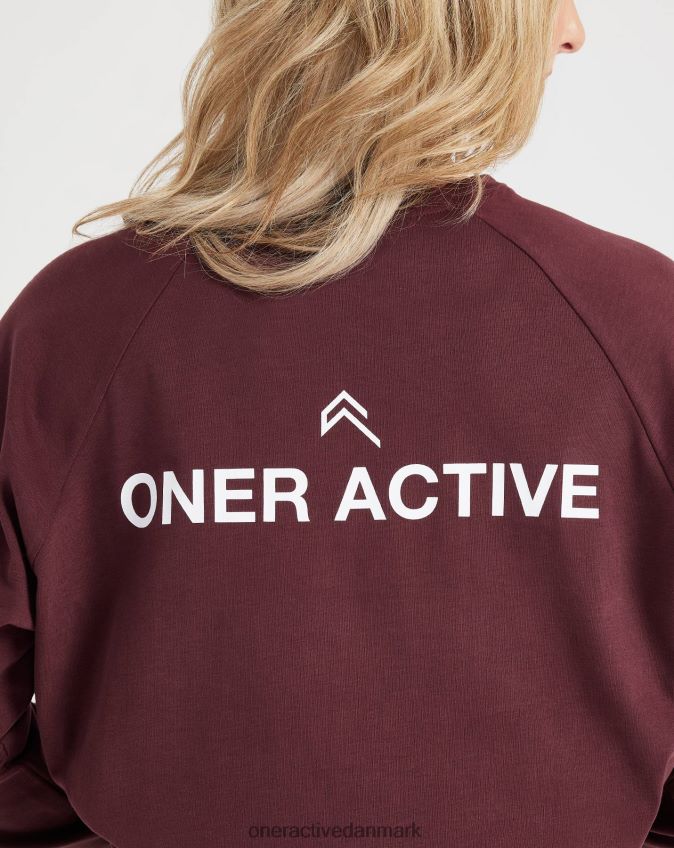 vasket palisander tøj X26NZ0558 Oner Active grafisk oversized langærmet t-shirt
