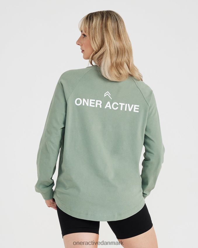vasket salvie tøj X26NZ0556 Oner Active grafisk oversized langærmet t-shirt