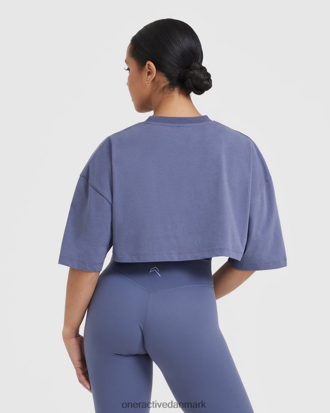 vasket skiferblå tøj X26NZ0466 Oner Active klassisk afslappet letvægts t-shirt