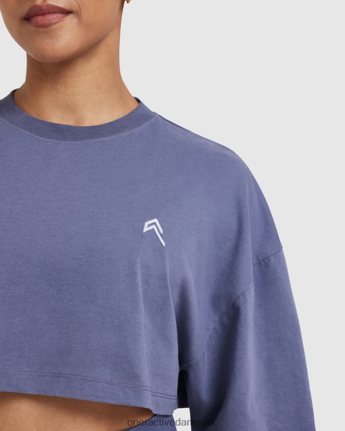 vasket skiferblå tøj X26NZ0466 Oner Active klassisk afslappet letvægts t-shirt