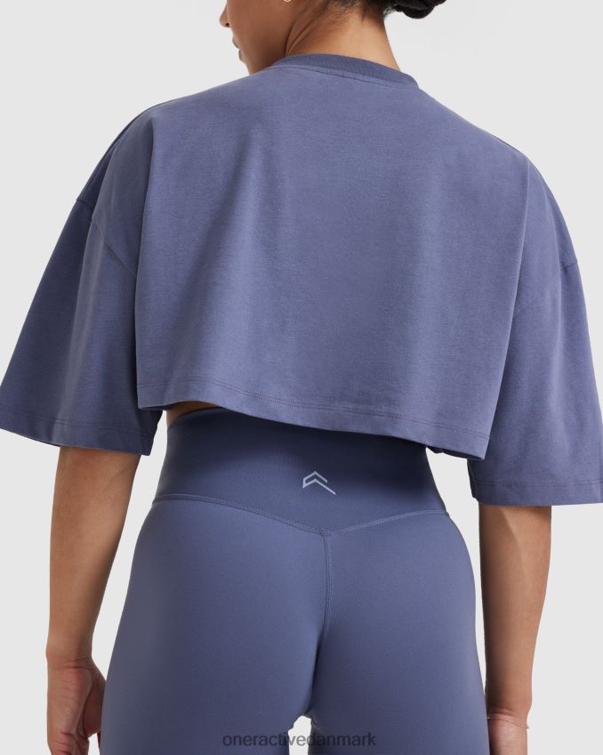 vasket skiferblå tøj X26NZ0466 Oner Active klassisk afslappet letvægts t-shirt