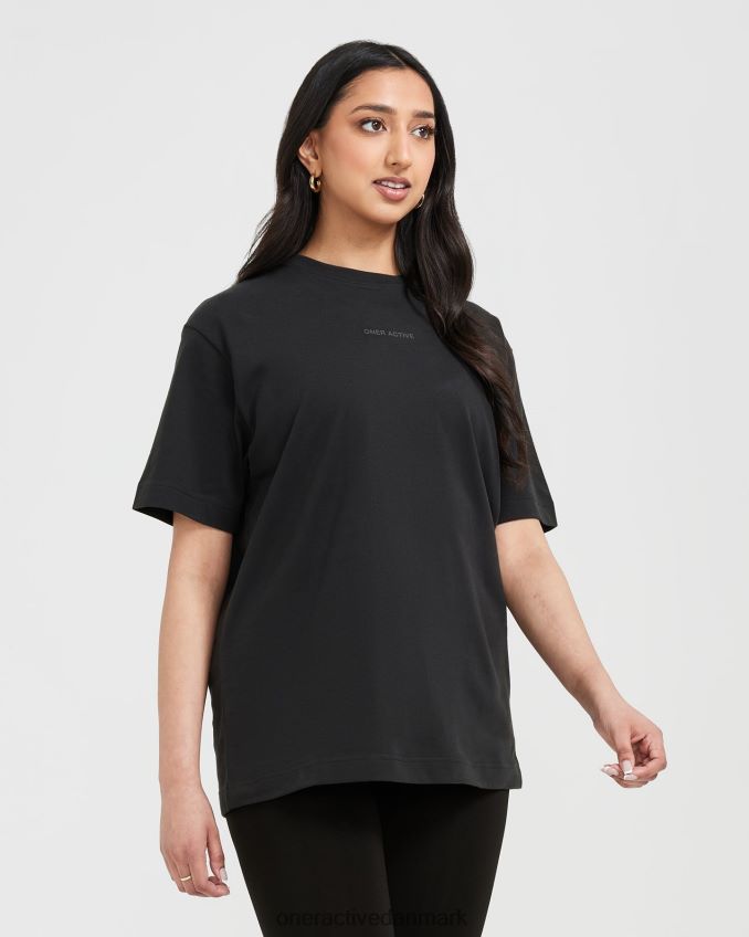 vasket sort tøj X26NZ0510 Oner Active klassisk spejlgrafisk oversized t-shirt