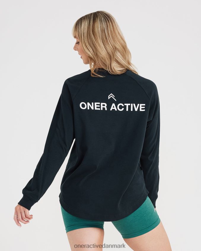 vasket sort tøj X26NZ0566 Oner Active grafisk oversized langærmet t-shirt