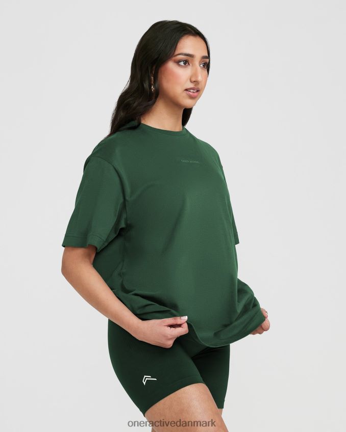 vasket stedsegrøn tøj X26NZ0504 Oner Active klassisk spejlgrafisk oversized t-shirt